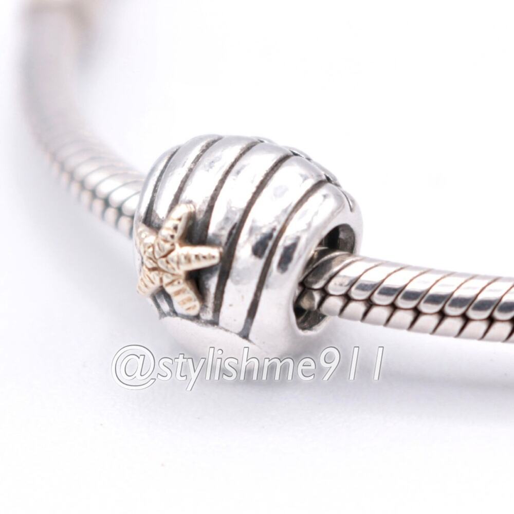 Authentic PANDORA Sea Shell Charm with 14K Gold - 790249 - Picture 3 of 10